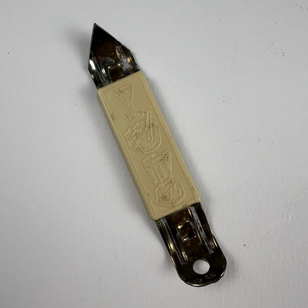 Vintage Mid Century Magnetic Bottle Opener Can Piercer Cream Barware Kitchen